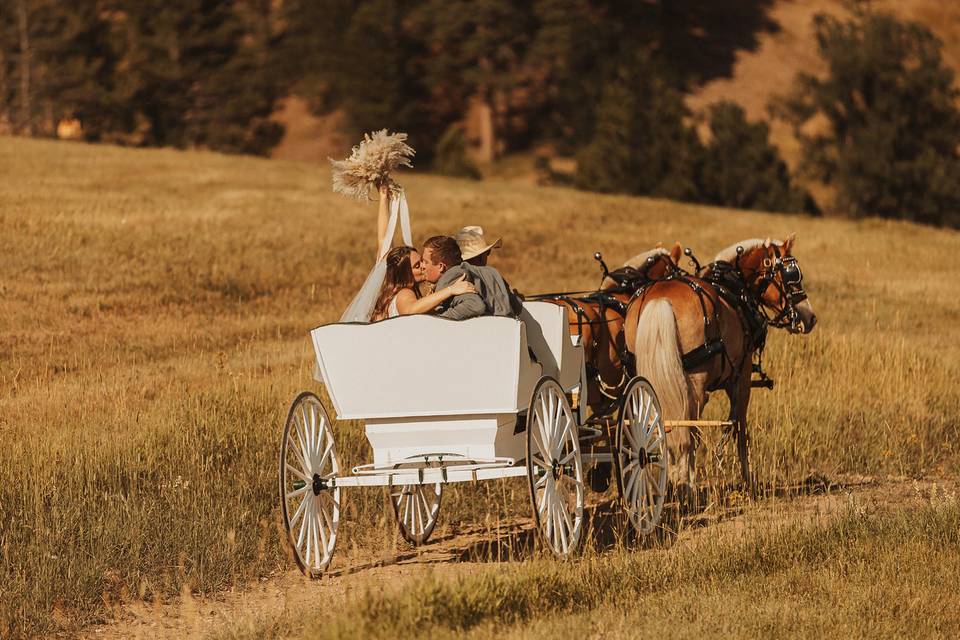 Wagon ride out as a couple