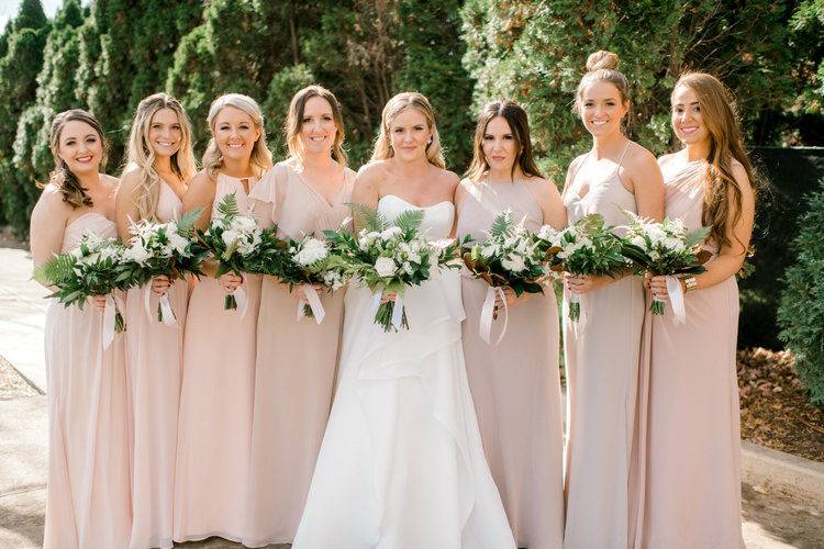 The bride and bridesmaids