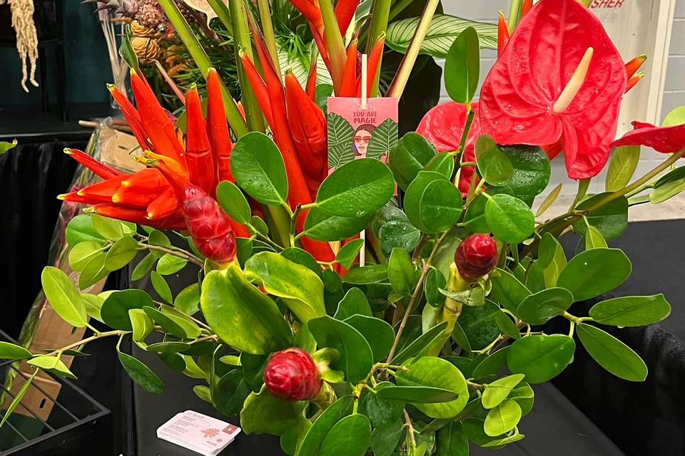 Red floral arrangement