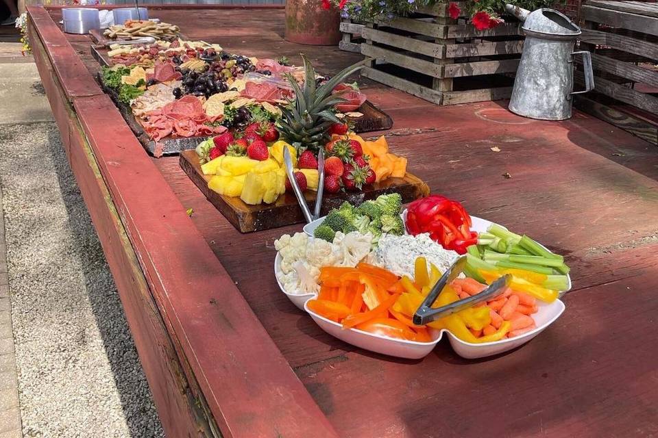 Antipasto display and salad