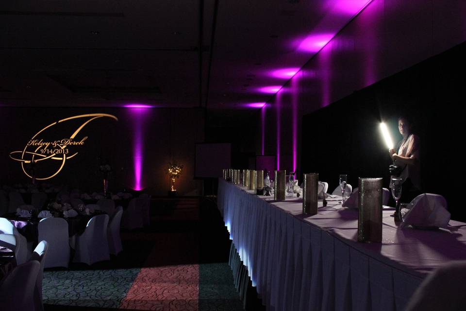 Uplighting and Monogram Lighting