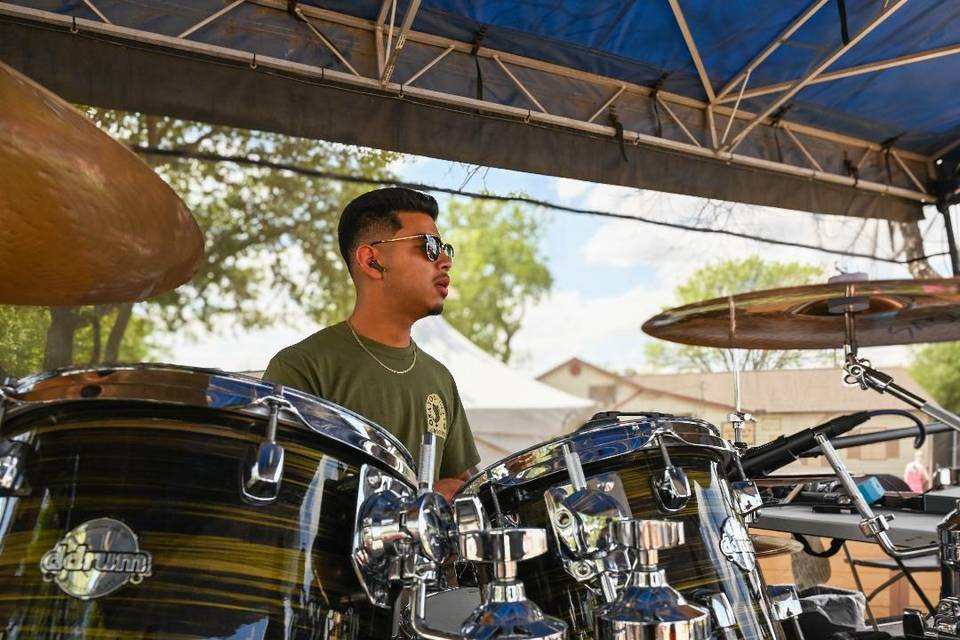 Sammy on the drums