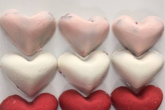 Bite size fudge hearts