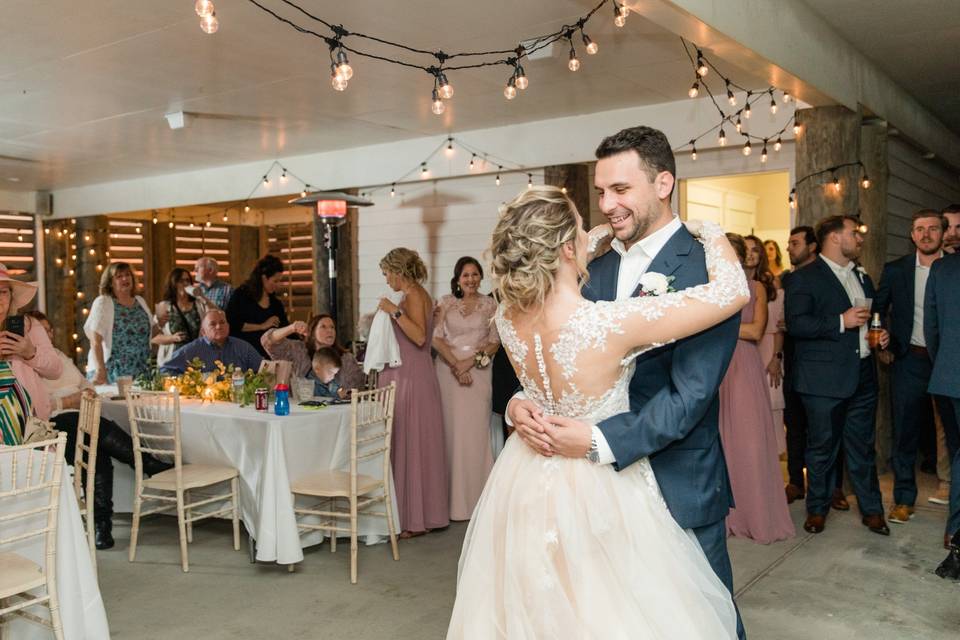 Bride and groom dance