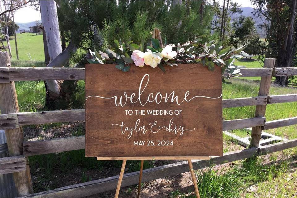 Welcome easel sign