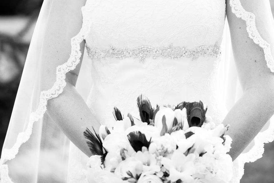 Bride in black and white