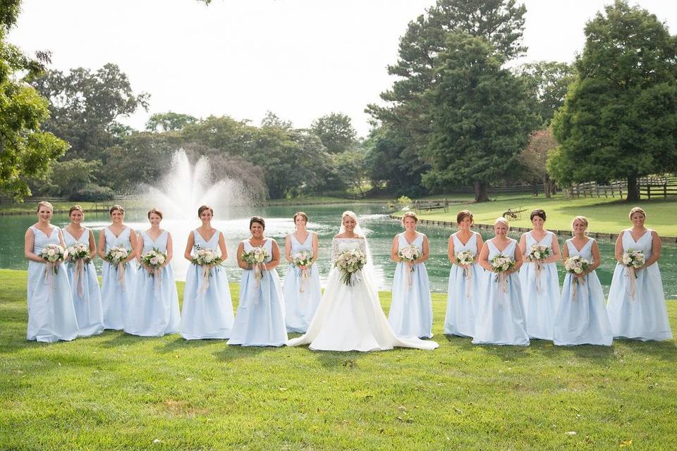 Bride and bridesmaids