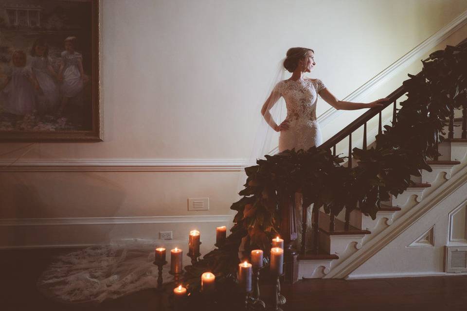 Candles by the stairs