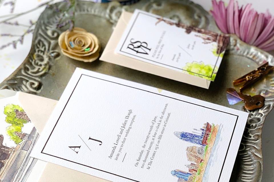 Elegant wedding invitation