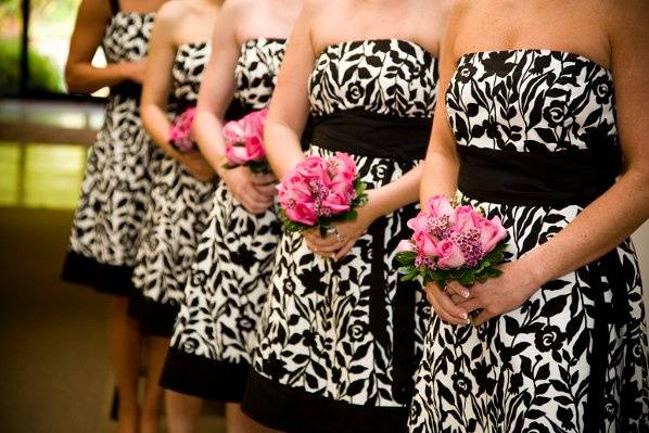 Zebra Striped Bridesmaids Dresses