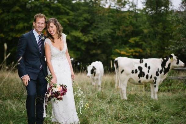 The bride and groom