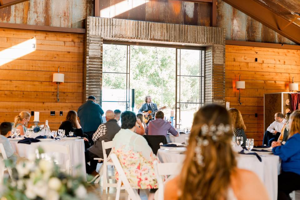 Levi singing for the guests!