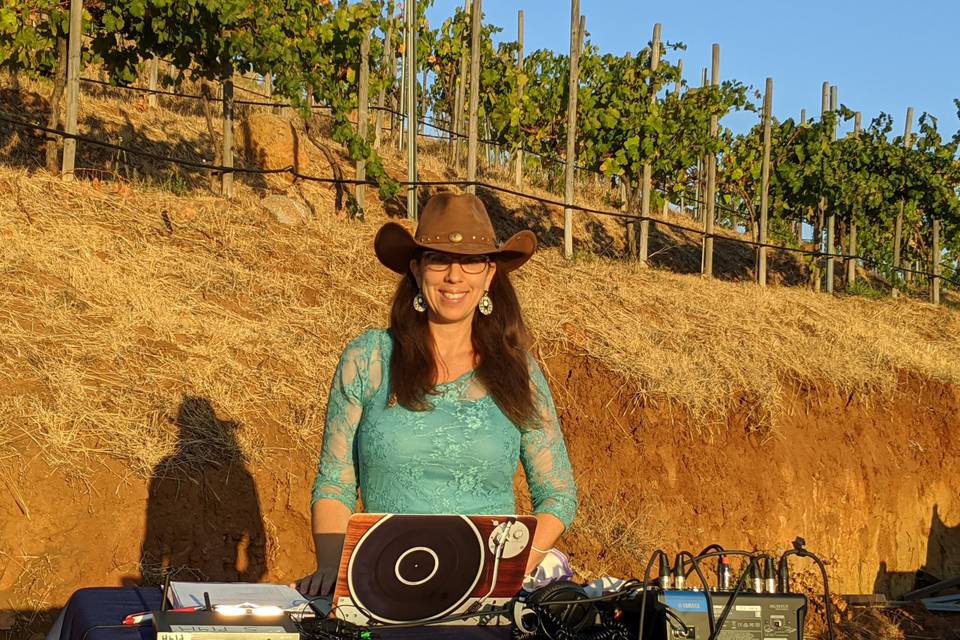 DJ Liza at winery wedding