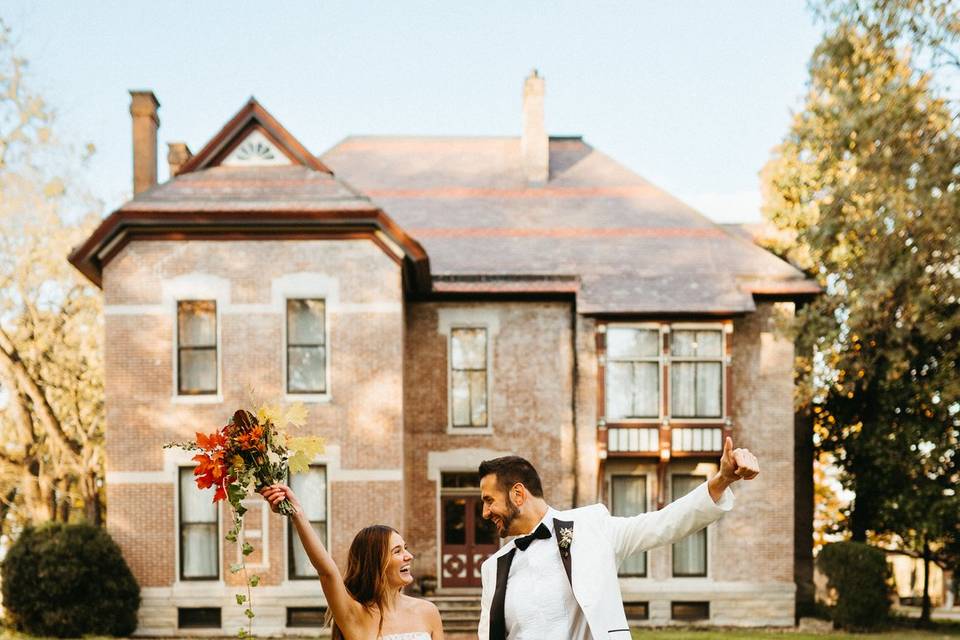 Celebration on the front lawn