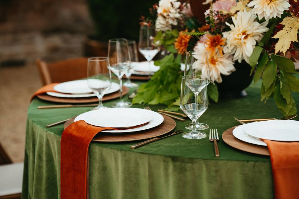 Autumn table closeup