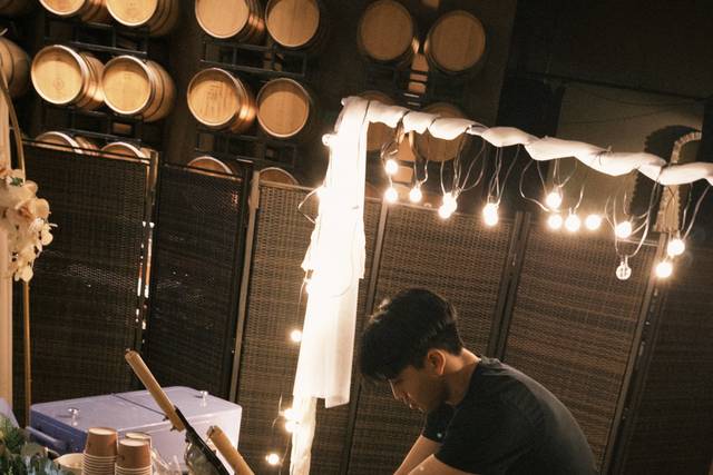 Wedding catering setup