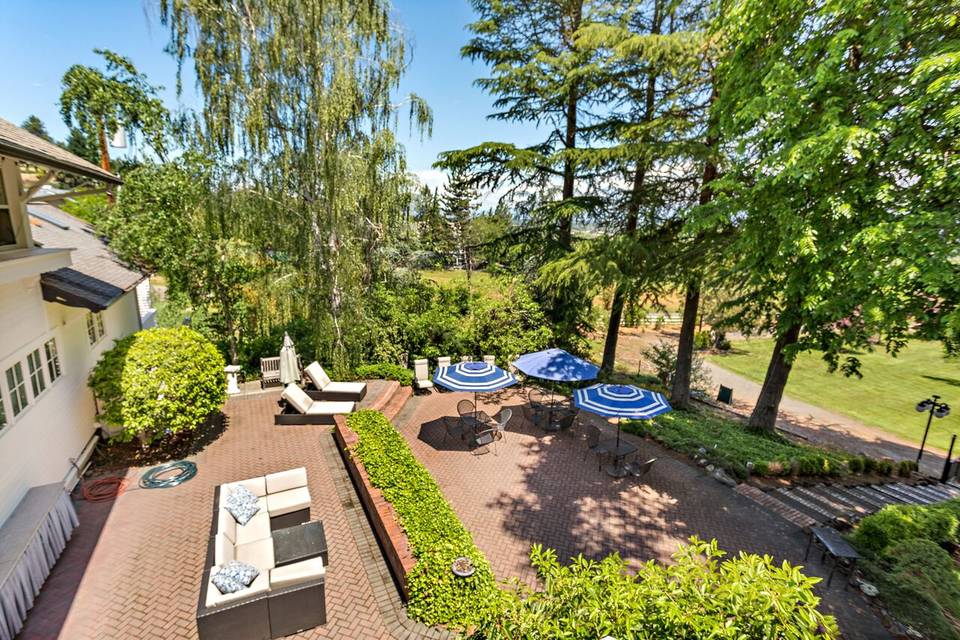 Front patio of mansion