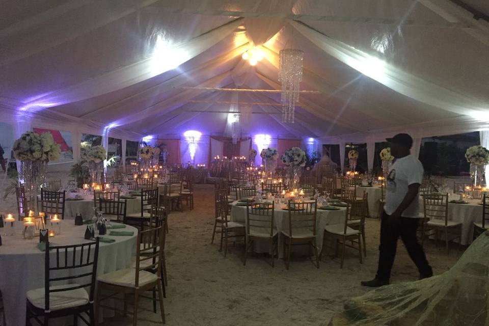 Large tented wedding