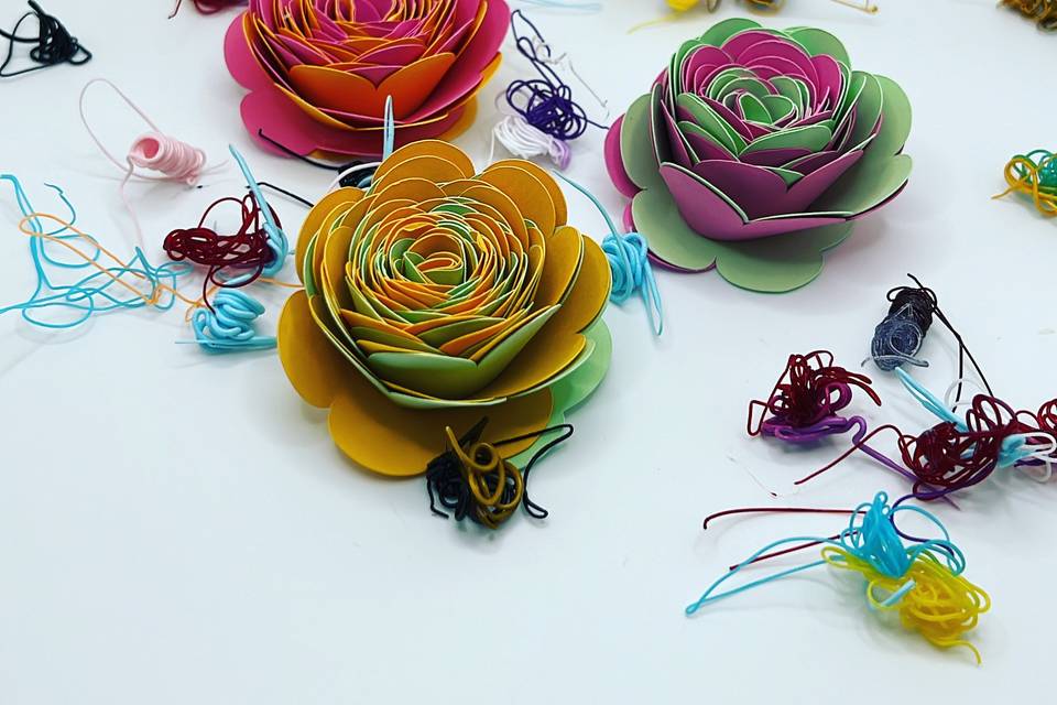 Paper flowers for tables