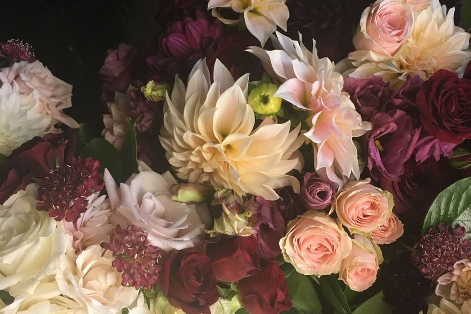 Peonies and greens from gardens