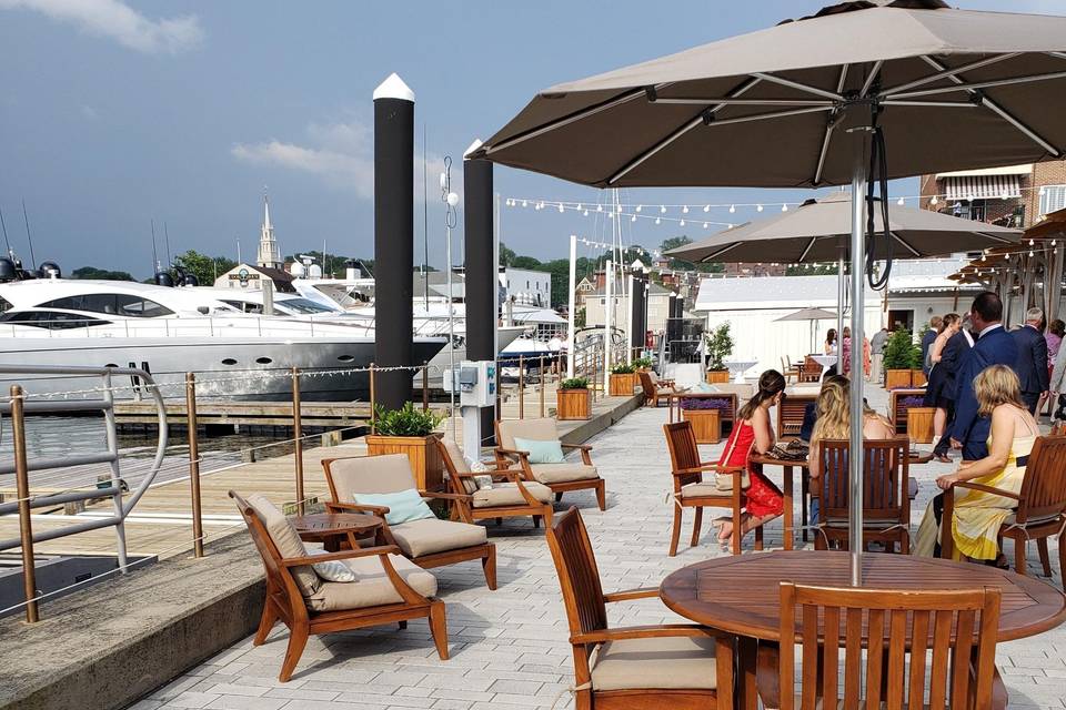 Patio at Bohlin's Wharf