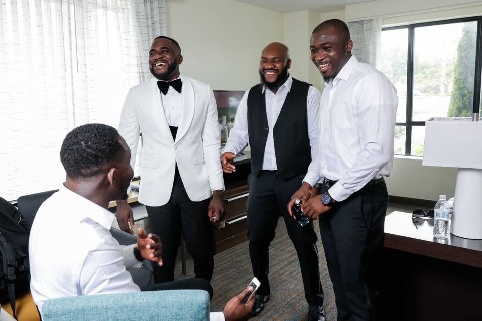 Happy moment before the weddin