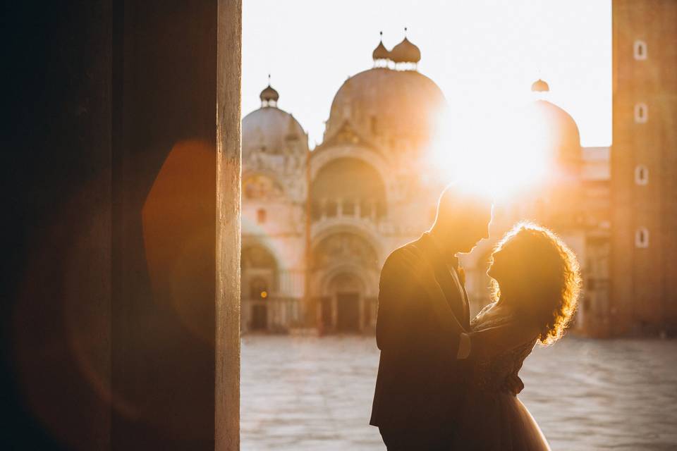 Bride and Groom in San Marco