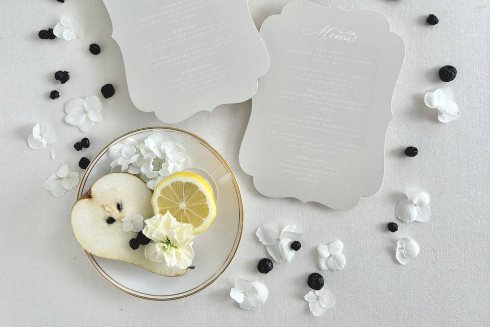 Luxe taupe menus