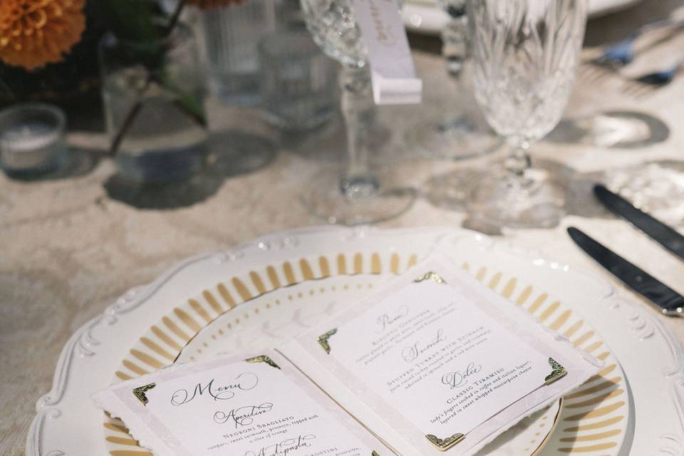 Book inspired vintage menu