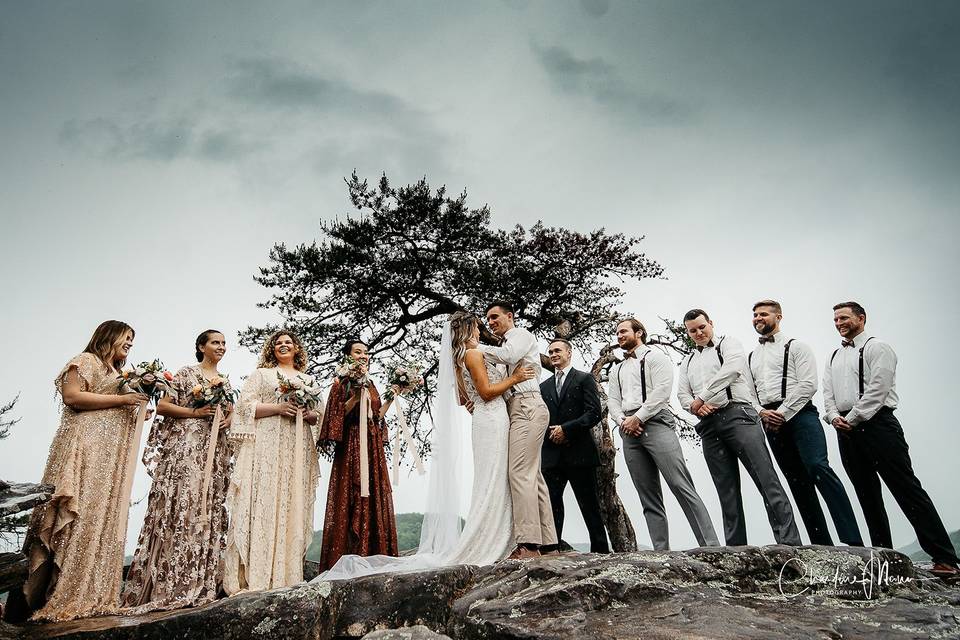 Rainy mountain elopement