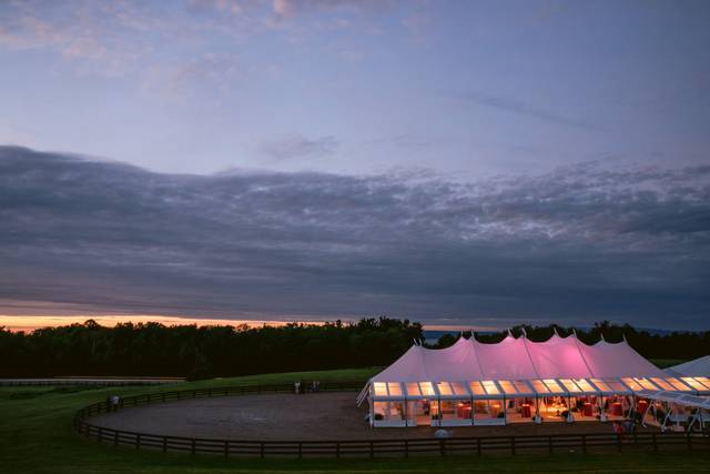Reception tent in riding arena