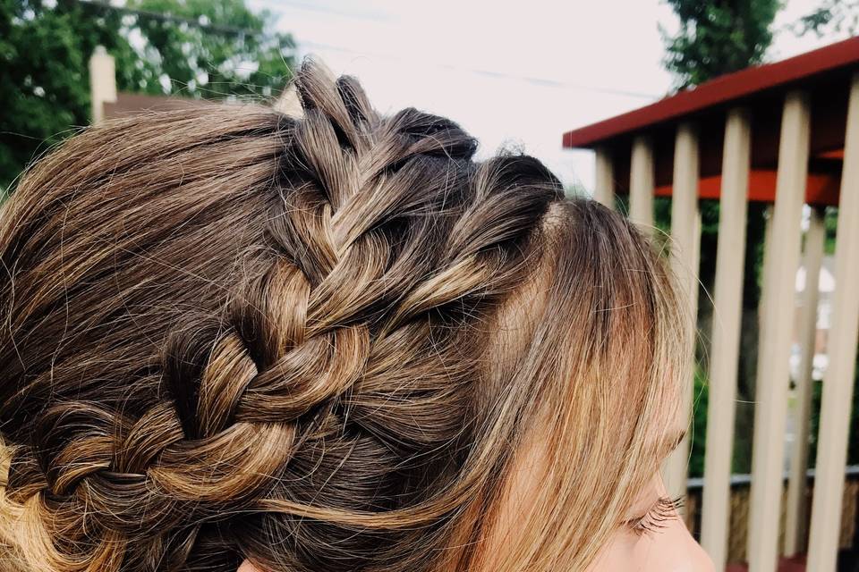 Romantic braided updo