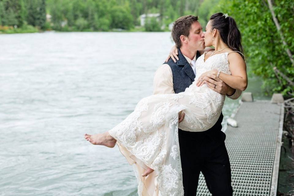 Wedding photo on the dock