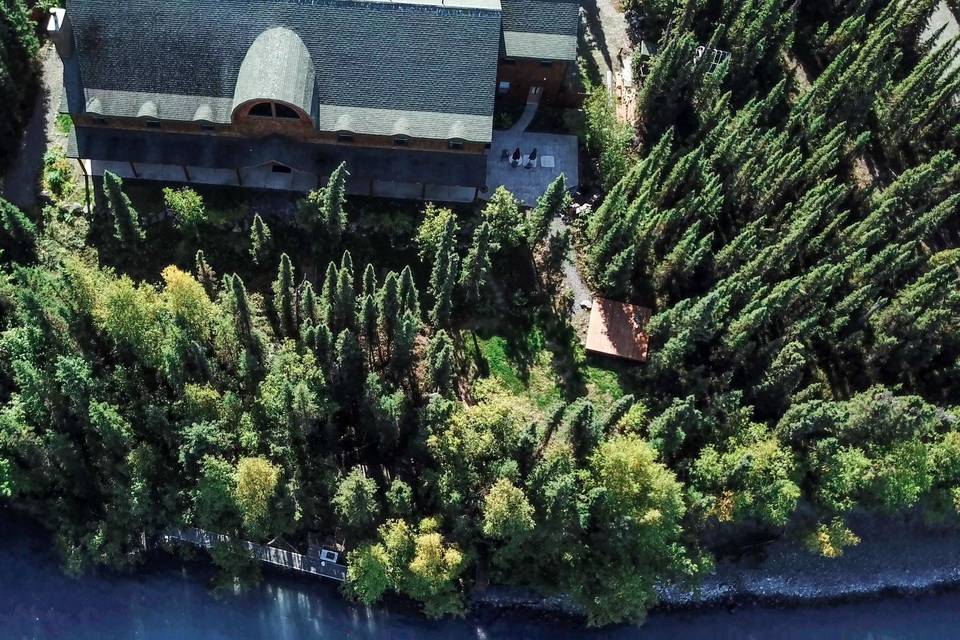 Aerial view of lodge