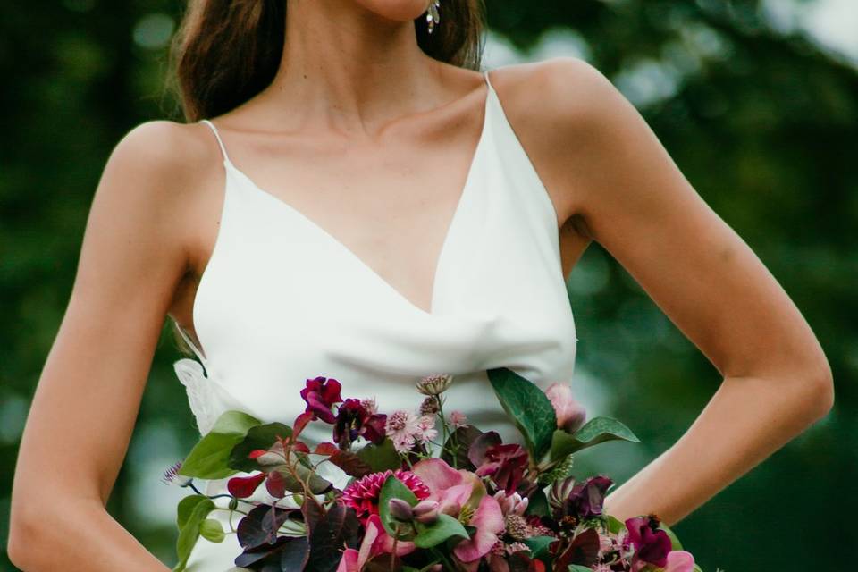 Bridal portrait dress change