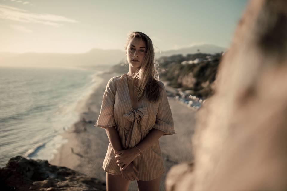 Woman standing on beach