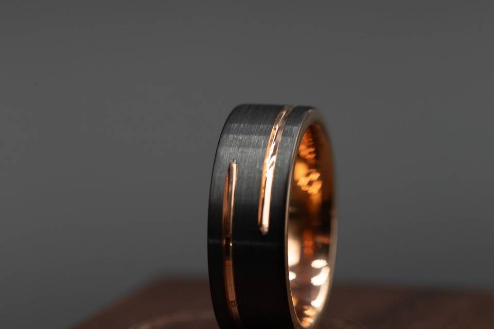 Black and Rose Gold Inlay