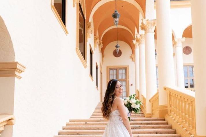 On the steps