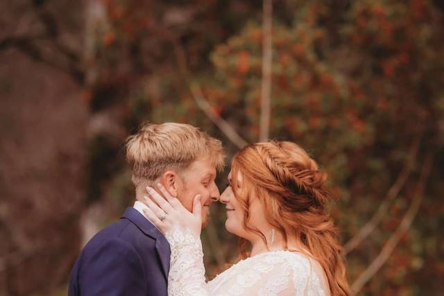 Bridal boho braided updo