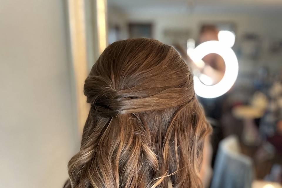 Bridal half up style