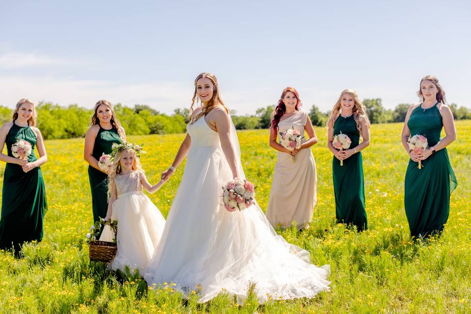 Blush and cream bouquets