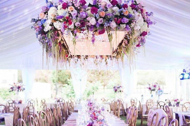 Violet and pink arrangements