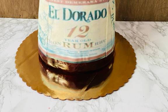 Rum bottle groom's cake