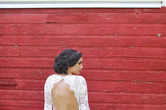 Backless, sleeved wedding dress