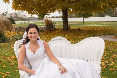 Bride on the regal couch
