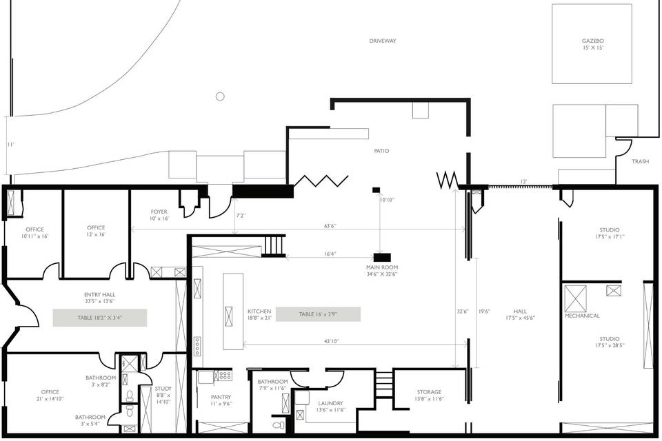 White Studio floorplan