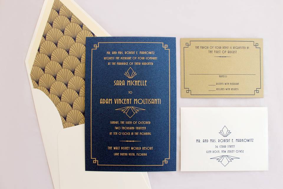 Art Deco Engraved Invite