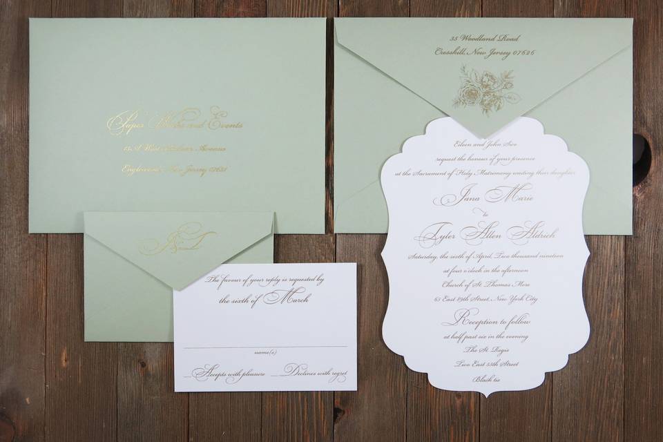 Die Cut with Sage Envelopes