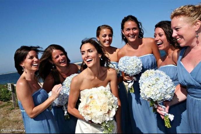 The bride with her bridesmaids