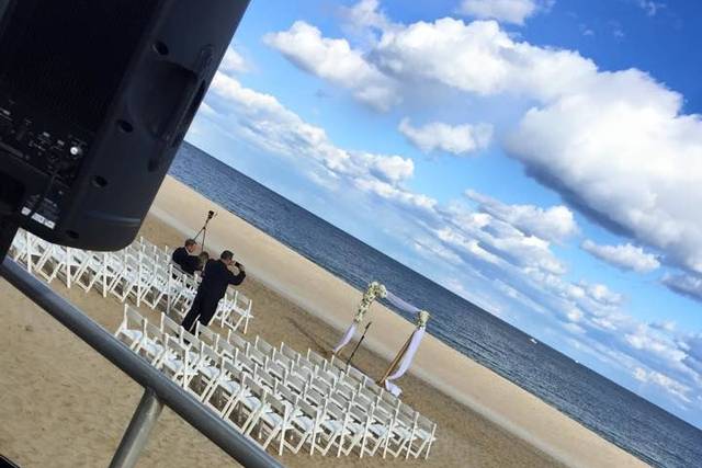 Outdoor wedding setup